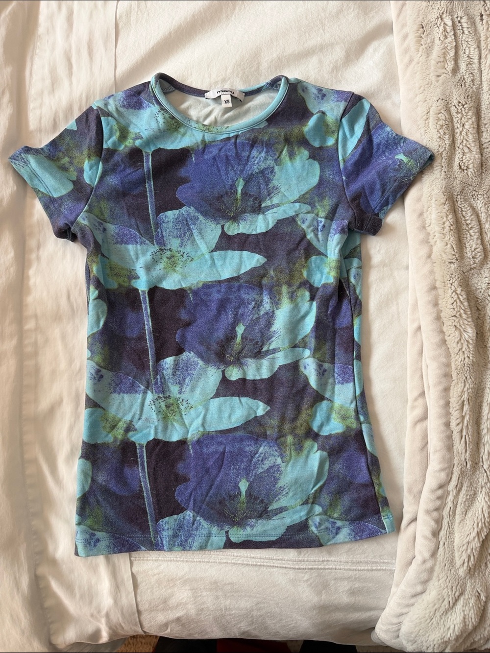 Miaou Mint Tee in Azul Print